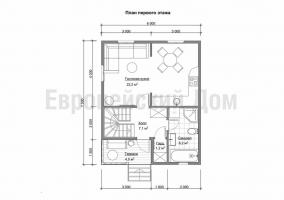 Polutoraetazhny ev 6x7, tüm parlak