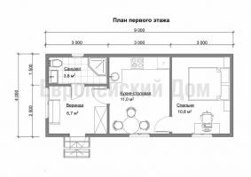 Küçük ve dar alanlar için ilginç ev 4X9