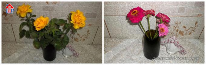 Çiçekler vazo süslemeleri